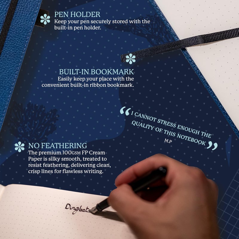 Dingbats* Notebooks Dingbats* - Wildlife Squared Extra Large A4 Notebook - PU Leather Hardcover Journal for Work, Writing - Pocket, Elastic Closure, Pen Holder, Bookmark - Image 3